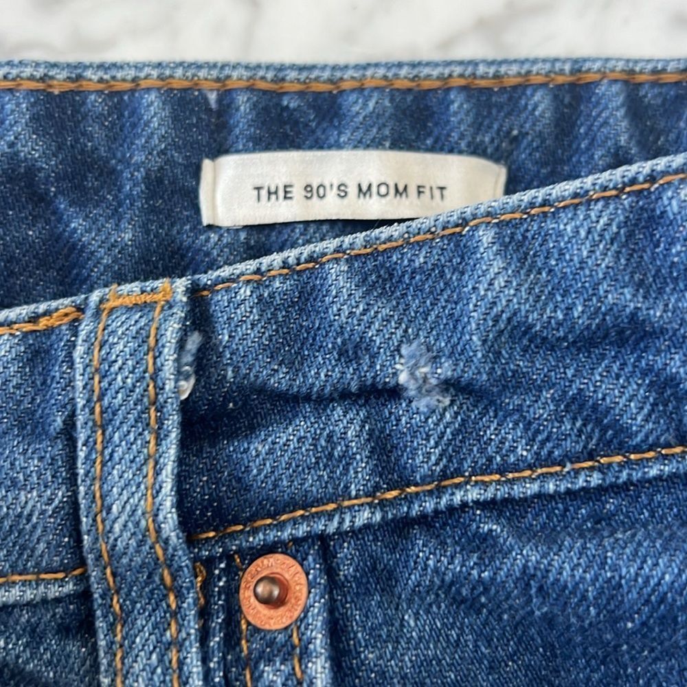 Zara HIGH-WAISTED The 90’s MOM FIT DENIM JEANS Sz 12 - Picture 4 of 8